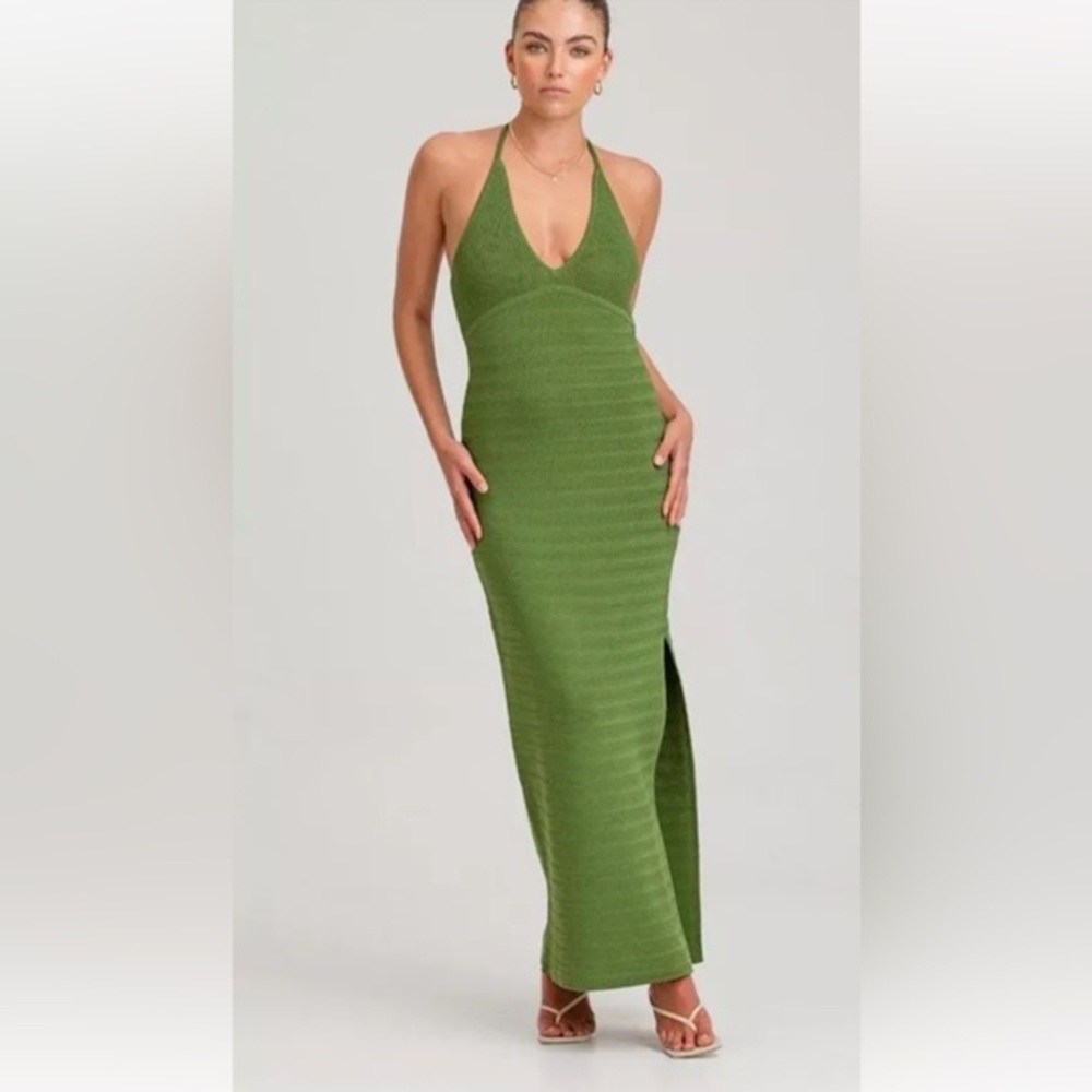 FINDERS KEEPERS IGGY KNIT FERN GREEN DRESS SIZE 8, L $240
